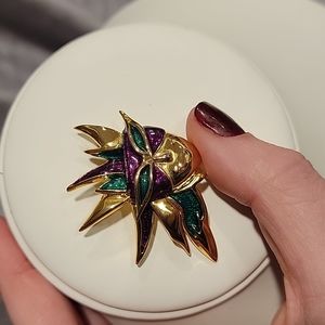 Vintage Mardi Gras/ Theatre Mask Brooch/Pin